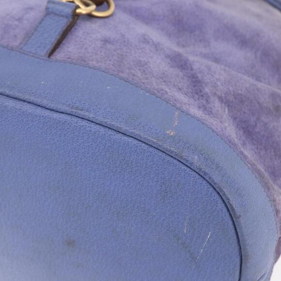 GUCCI Bamboo Backpack Suede Leather Blue Gold 003 2855 0043 0 Auth BA7788 main image 15